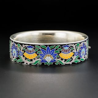 Viennese Silver Cloisonne Enamel Bangle Bracelet