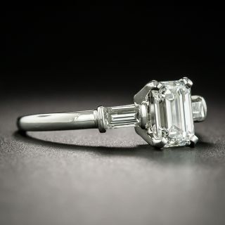 Vintage 1.02 Carat Emerald-Cut Diamond Engagement Ring - GIA H VS1