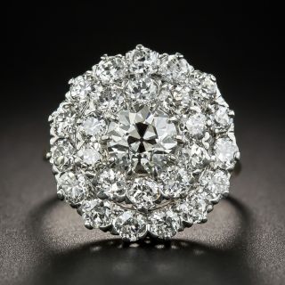 Vintage 1.04 Carat Center Diamond Cluster Ring - GIA I VVS2 - 2