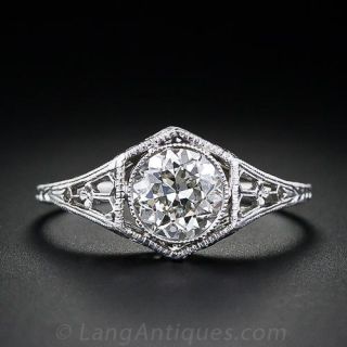 Vintage 1.04 Carat Diamond Filigree Ring