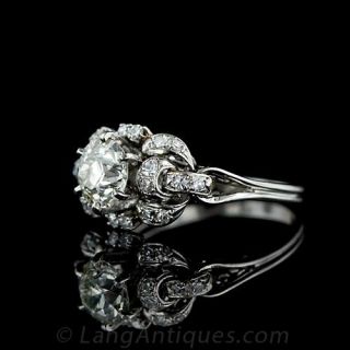 Vintage 1.09 Carat European Cut Diamond Engagement Ring