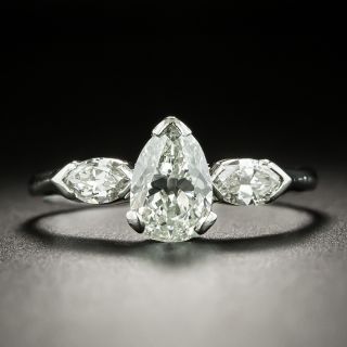 Vintage 1.10 Carat Pear-Shaped Diamond Engagement Ring - GIA J VS1 - 1