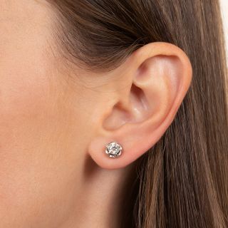 Vintage 1.10 Carats Diamond Stud Earrings