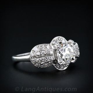 Vintage 1.15 Carat Diamond and Platinum Solitaire Ring