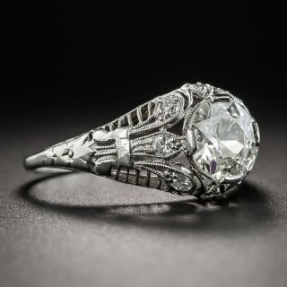 Vintage 1.15  Carat Diamond Platinum Engagement Ring