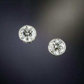 Vintage 1.20 Carat Diamond Stud Earrings - 1