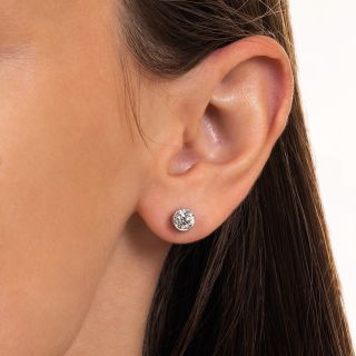 Vintage 1.20 Carat Diamond Stud Earrings