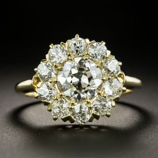 Vintage 1.25 Carat Center Diamond Halo Ring - GIA H SI1 - 1