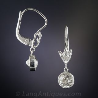 Vintage 1.28 Carat Diamond Dangle Earrings