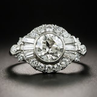 Vintage 1.28 Carat Diamond Platinum Engagement Ring - GIA  J SI1 By Granat Brothers - 1