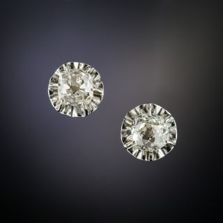 Vintage 1.40 Carats Diamond Stud Earrings - 2