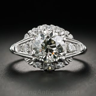 Vintage 1.65 Carat Diamond Engagement Ring, Circa 1940s-1950s - 1