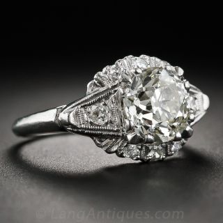 Vintage 1.65 Carat Diamond Engagement Ring, Circa 1940s-1950s
