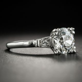 Vintage 1.69 Carat Diamond Platinum Engagement Ring - GIA  I VS1 