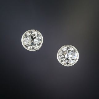 Vintage 1.80 Carats Diamond Stud Earrings - 4