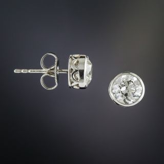 Vintage 1.80 Carat Diamond Stud Earrings