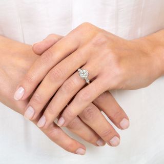 Vintage 1.81 Carat Diamond Platinum Engagement Ring - GIA K VS2