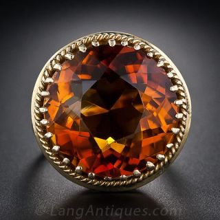 Vintage 13 Carat Citrine Ring 