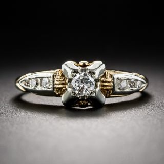 Vintage 14k Two-Tone Gold and Diamond Engagement Ring