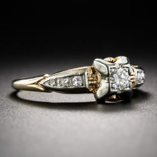 Vintage 14k Two-Tone Gold and Diamond Engagement Ring