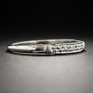 Vintage 14K White Gold Diamond Wedding Band