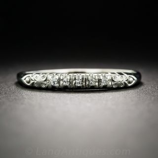 Vintage 14KWG Diamond Wedding Band
