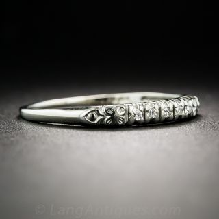 Vintage 14KWG Diamond Wedding Band