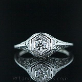 Vintage .15 Carat Diamond Engagement Ring Main View