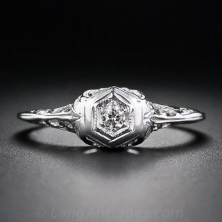 Vintage .15 Carat Filigree Diamond Ring