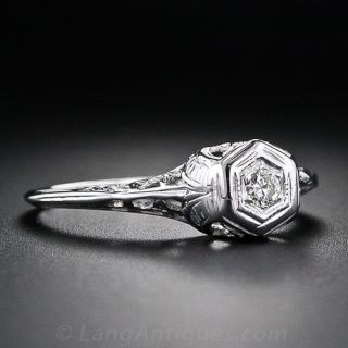 Vintage .15 Carat Filigree Diamond Ring