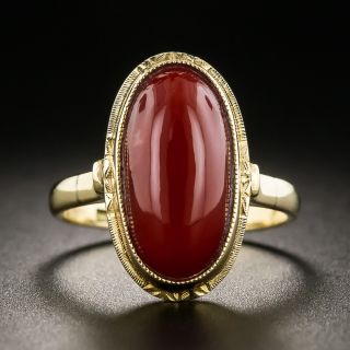Vintage 18K Coral Ring - 1