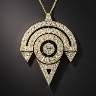 Vintage 18K Diamond Pendant Necklace - 4