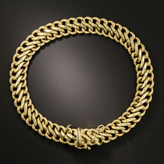 Vintage 18K Double Curb Link Bracelet - 2