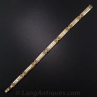 Vintage 18K Gold and Pearl Bracelet