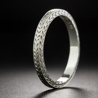Vintage 18K White Gold Wedding Band by BELAIS