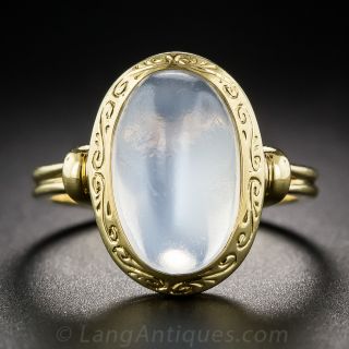 Vintage 18k Yellow Gold Moonstone Ring