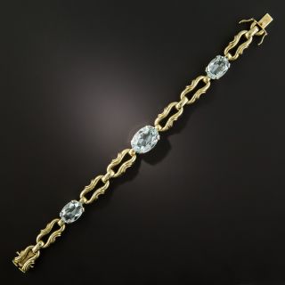 Vintage 1960s Aquamarine Bracelet - 3