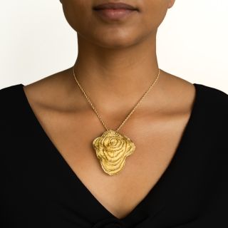 Bold Gold Free-form Brooch/Pendant