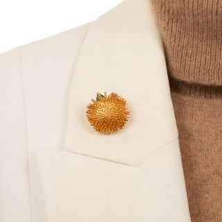 Vintage 1990s 14K Hedgehog Brooch