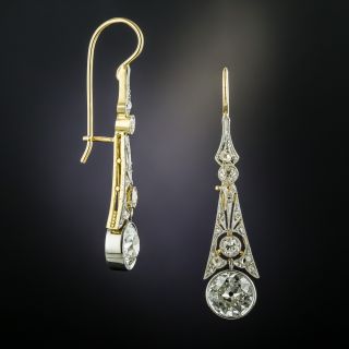 Vintage 2.01 Carat Diamond Dangle Earrings