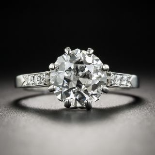 Vintage 2.12 Carat European-Cut Diamond Ring - GIA H SI1 - 1