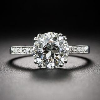 Vintage 2.17 Carat Diamond and Platinum Engagement Ring