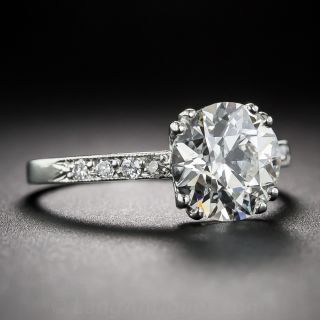 Vintage 2.17 Carat Diamond and Platinum Engagement Ring