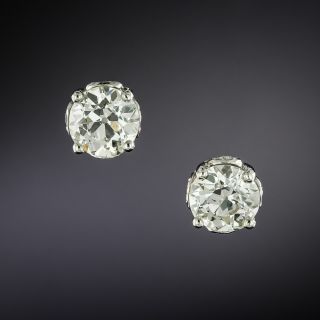 Vintage 2.29 European-Cut Diamond Studs - GIA M VS2/SI1 - 3