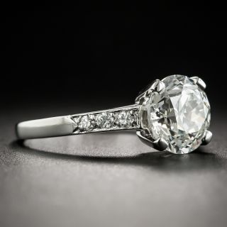 Vintage 2.36 Carat Diamond Platinum Engagement Ring - GIA J SI2