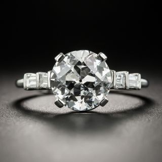 Vintage 2.38 Carat European-Cut Diamond Engagement Ring - GIA - 1