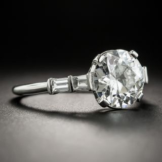 Vintage 2.38 Carat European-Cut Diamond Engagement Ring - GIA
