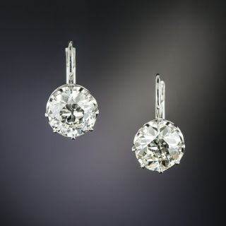 Vintage 2.41 Carat Diamond Solitaire Earrings - GIA - 2