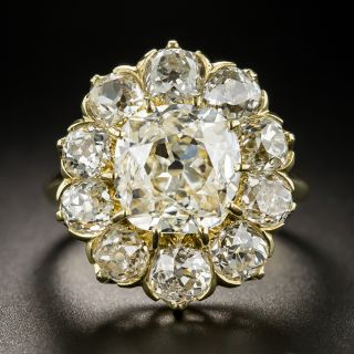 Vintage 2.47 Center Diamond Cluster Ring - GIA J VS1 - 2