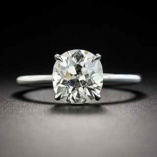 Vintage 2.49 Carat Antique Cushion-Cut Diamond Solitaire Engagement Ring